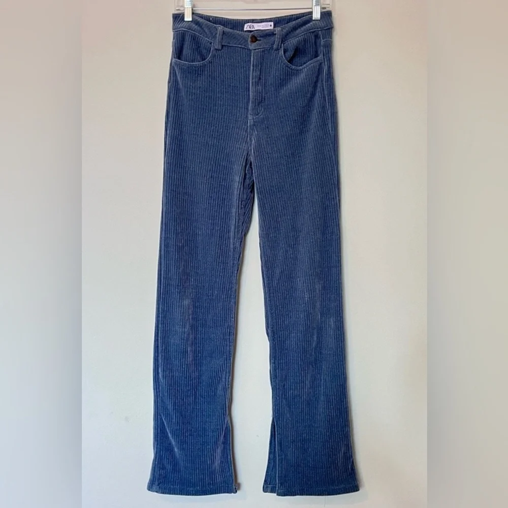 Zara 70s Velvet Corduroy Pants Size 4 - Picture 4 of 14
